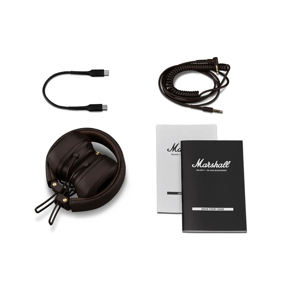Marshall Major V безжични слушалки: кафяви