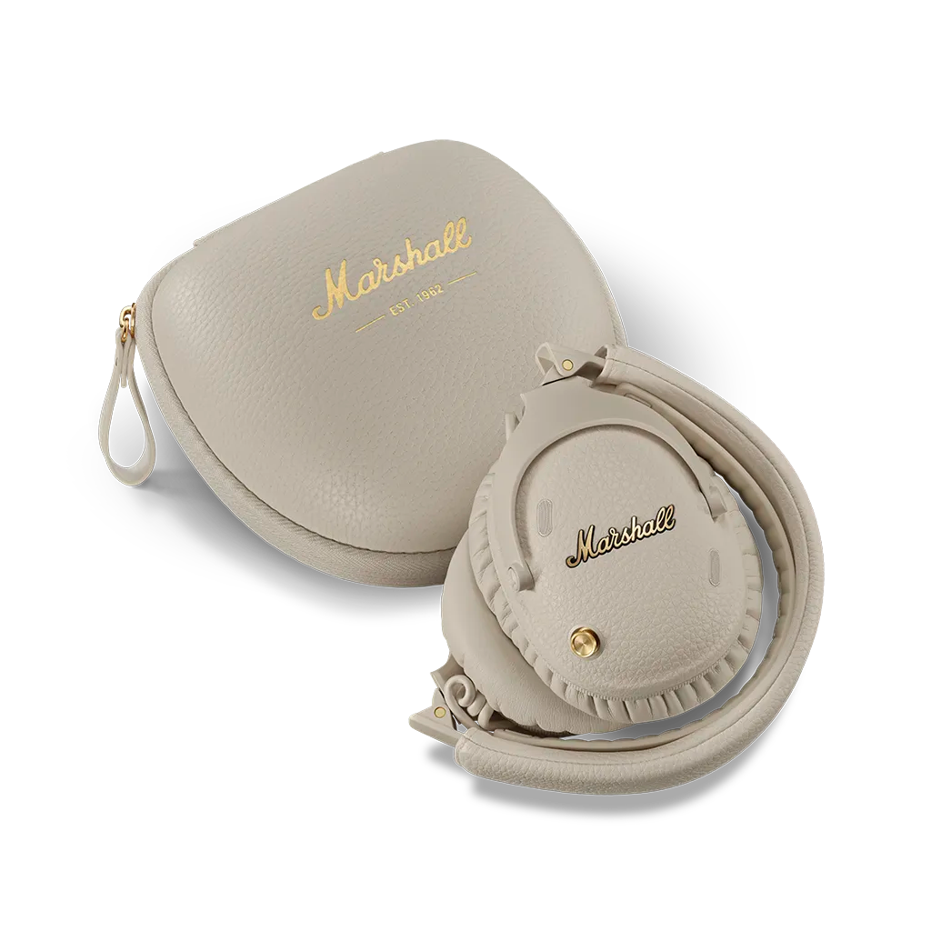 Marshall Monitor III Over Ear Bluetooth Headphones with ANC: Cream: Folded