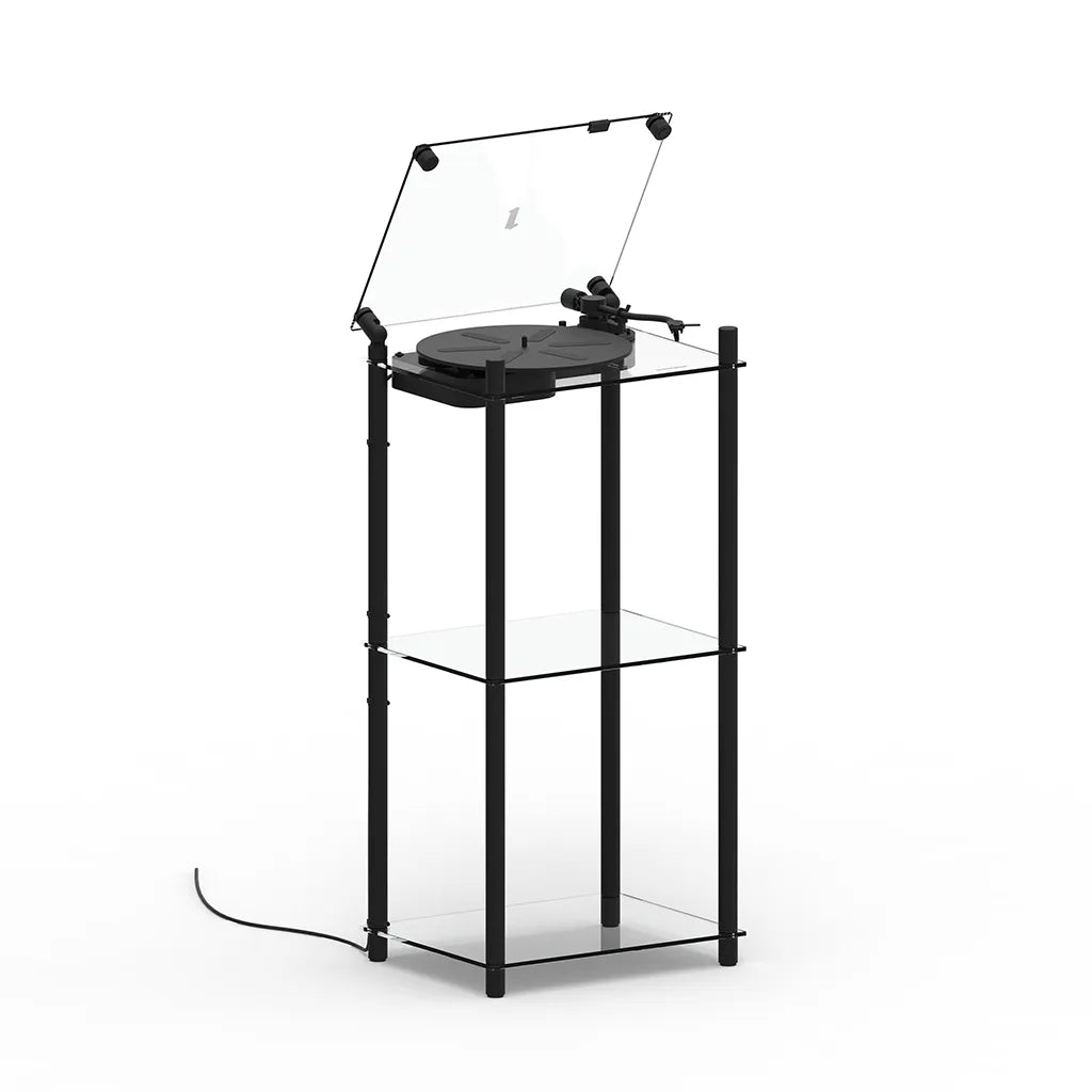 Transparent Turntable Stand Black