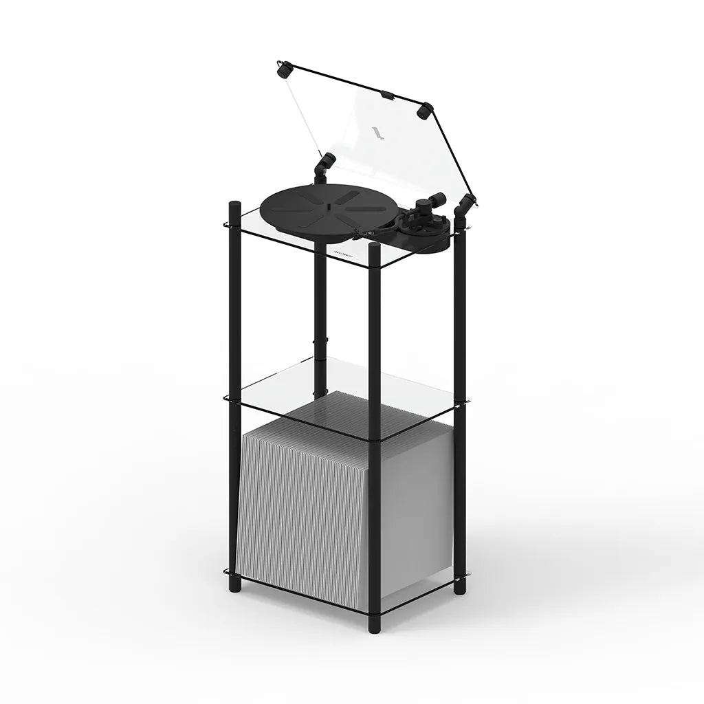 Transparent Turntable Stand Black