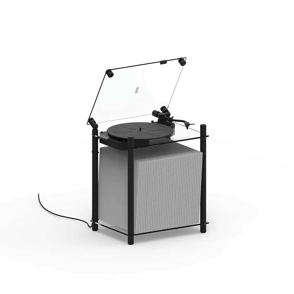 Transparent Turntable Stand Black