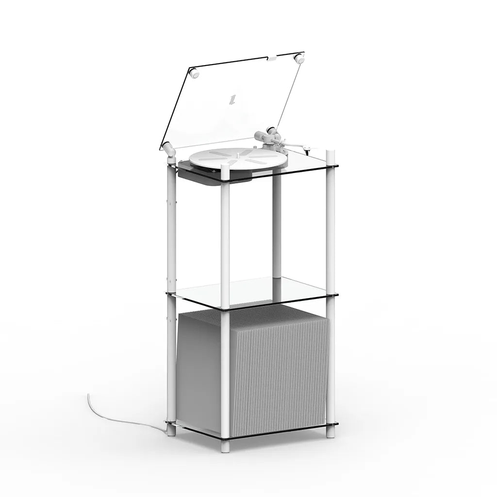 Transparent Turntable Stand White