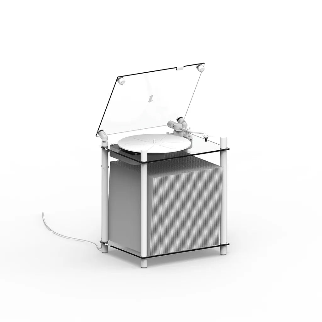 Transparent Turntable Stand White