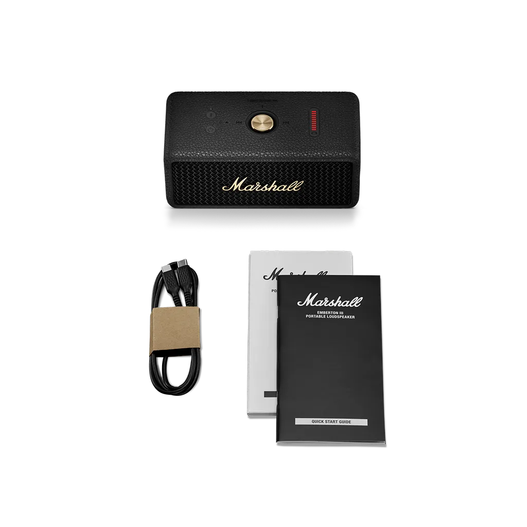 Marshall Emberton III преносима аудио система: Black & Brass