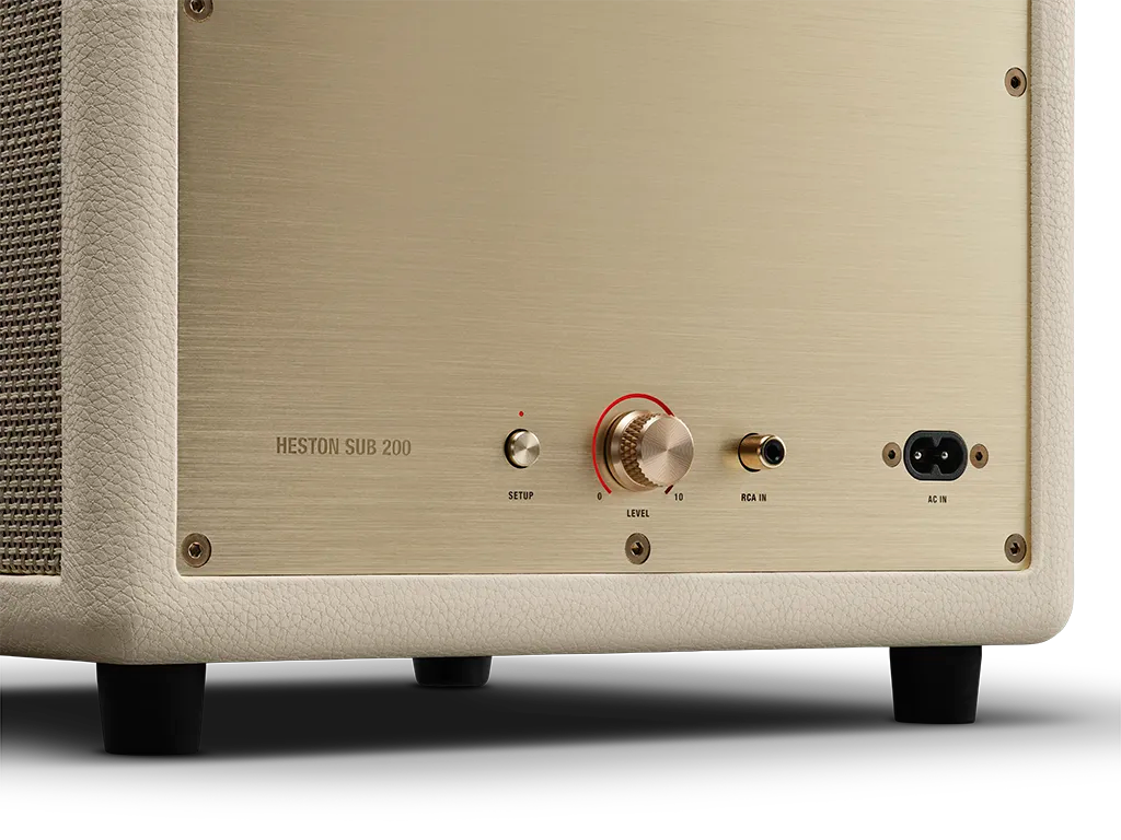 Marshall Heston Sub 200 Cream Subwoofer: контролни бутони и интерфейс