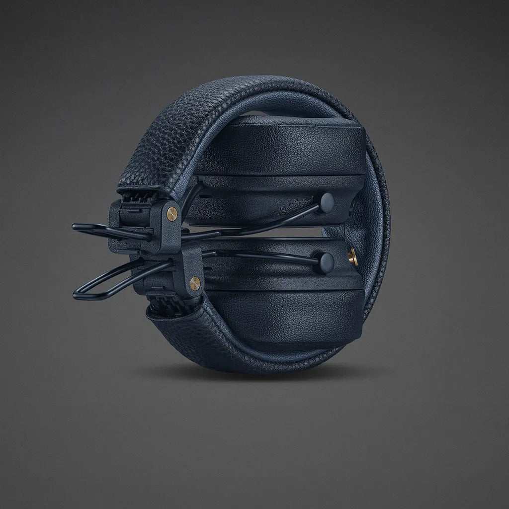 Marshall Major V Midnight Blue On Ear Bluetooth Headphones Folded