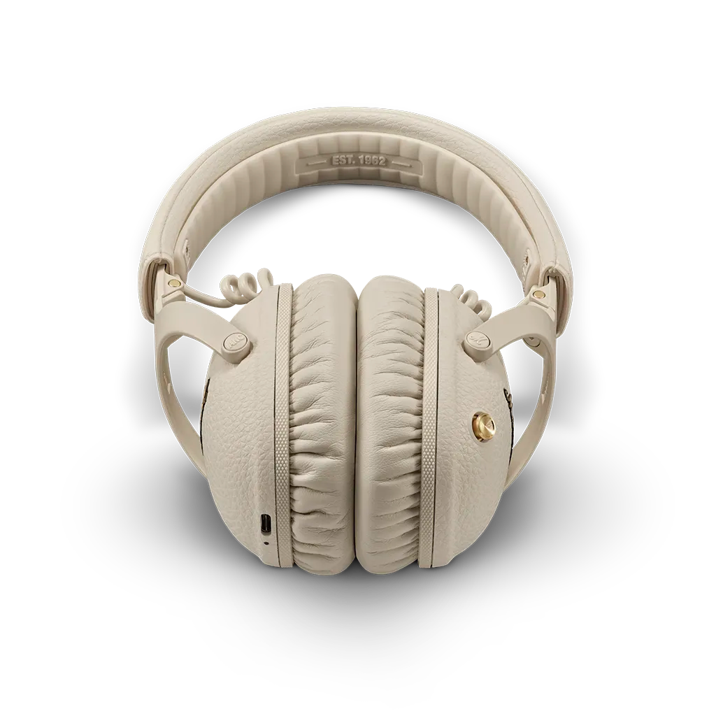 Marshall Monitor III Over Ear Bluetooth Headphones with ANC: Cream: cushions