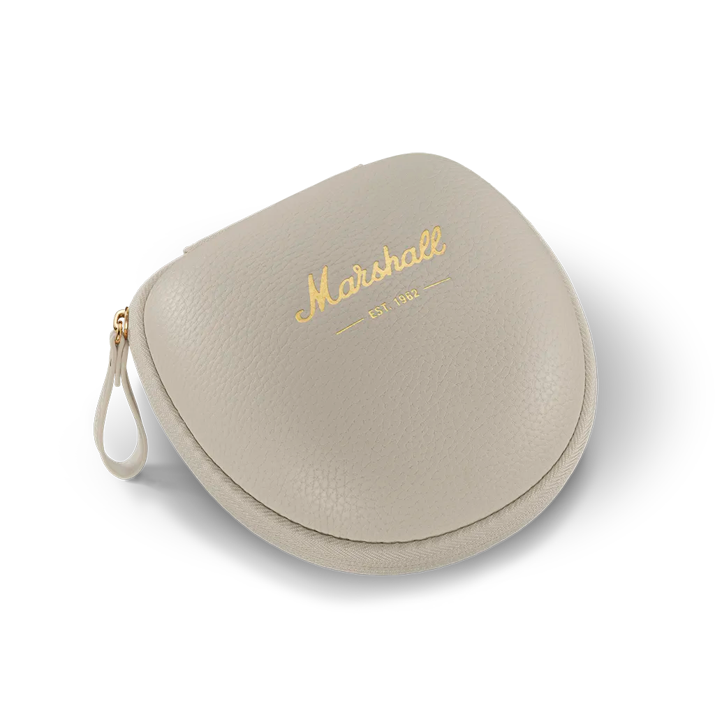Marshall Monitor III Over Ear Bluetooth Headphones with ANC: Cream: Hard Case
