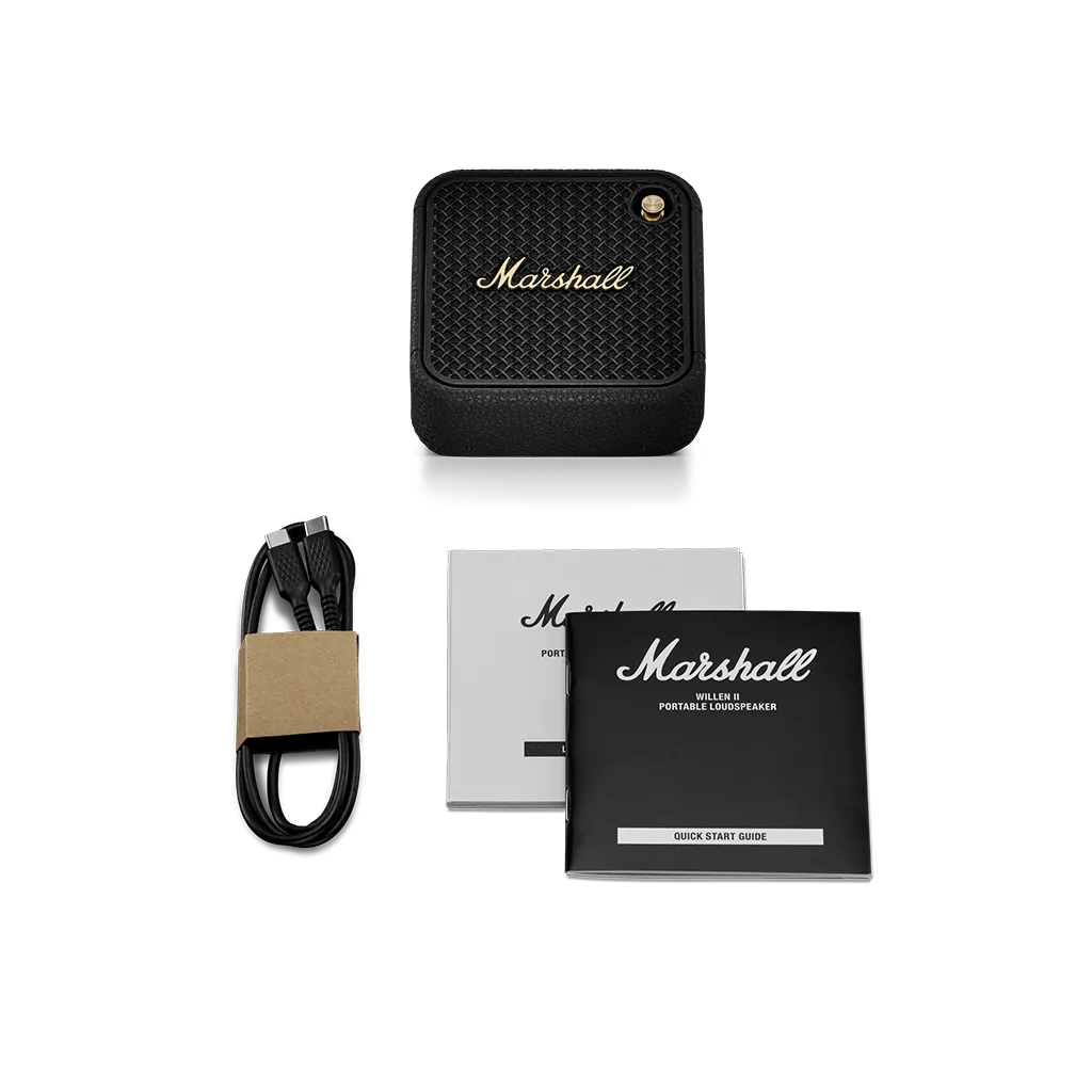 Marshall Willen II Portable Speaker: Black & Brass