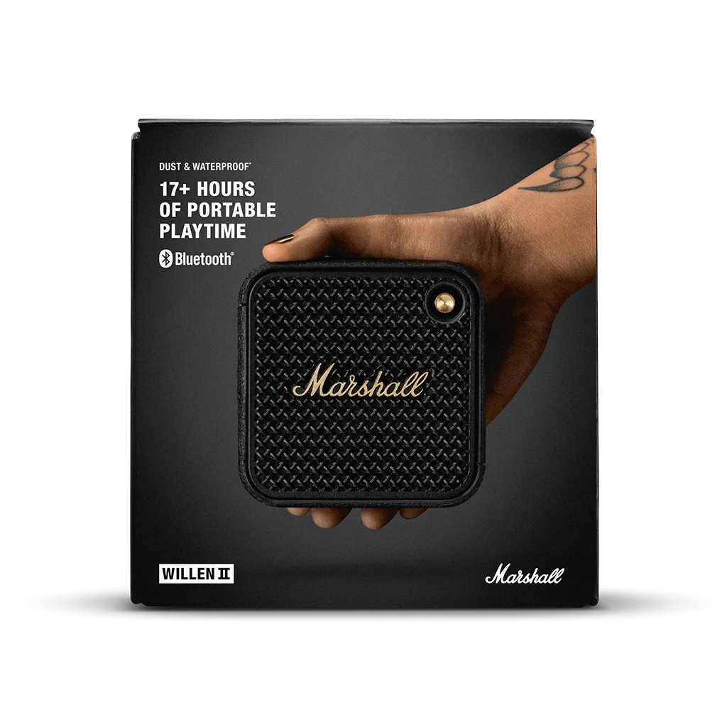 Marshall Willen II Portable Speaker: Black & Brass