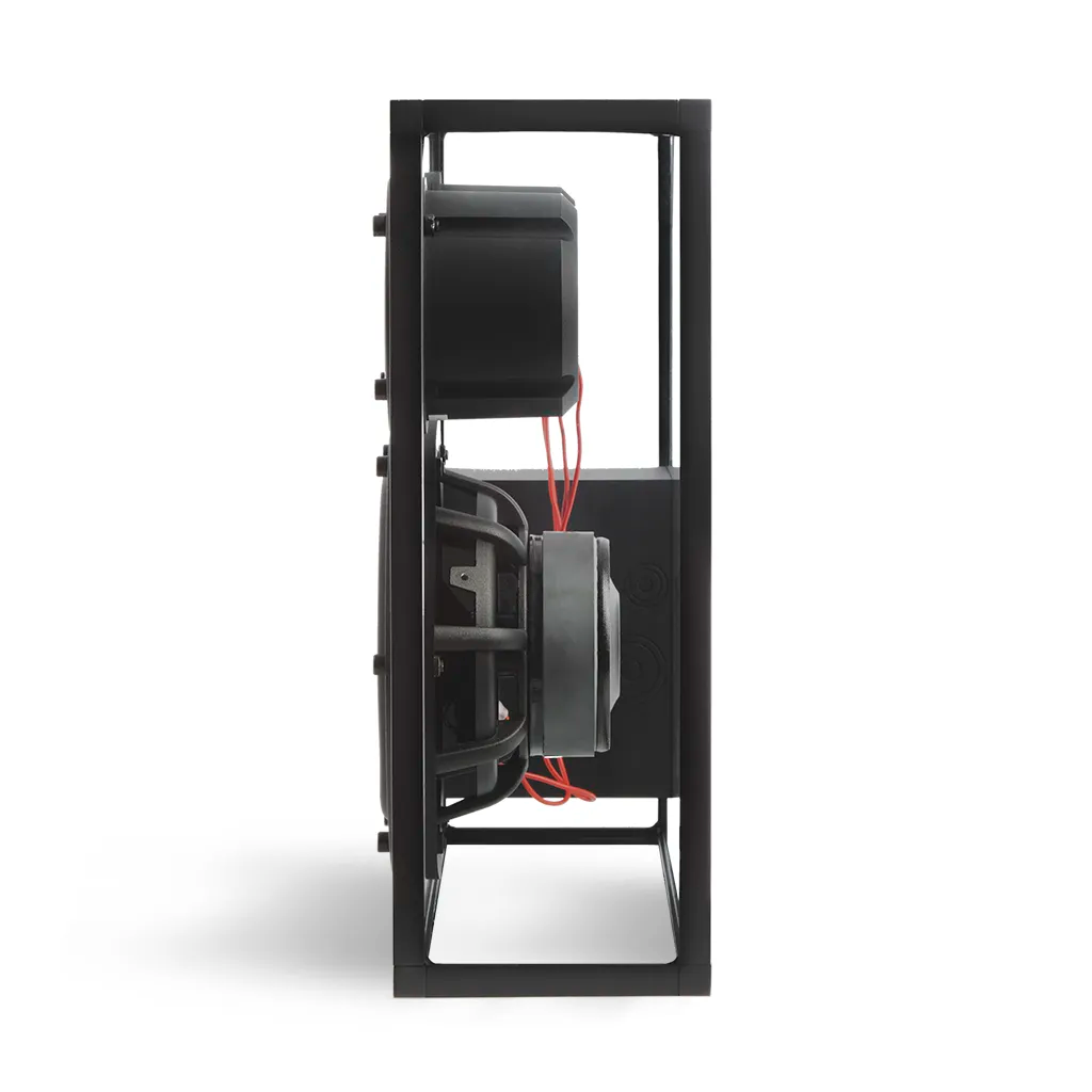 Transparent Speaker Black with Red Cables