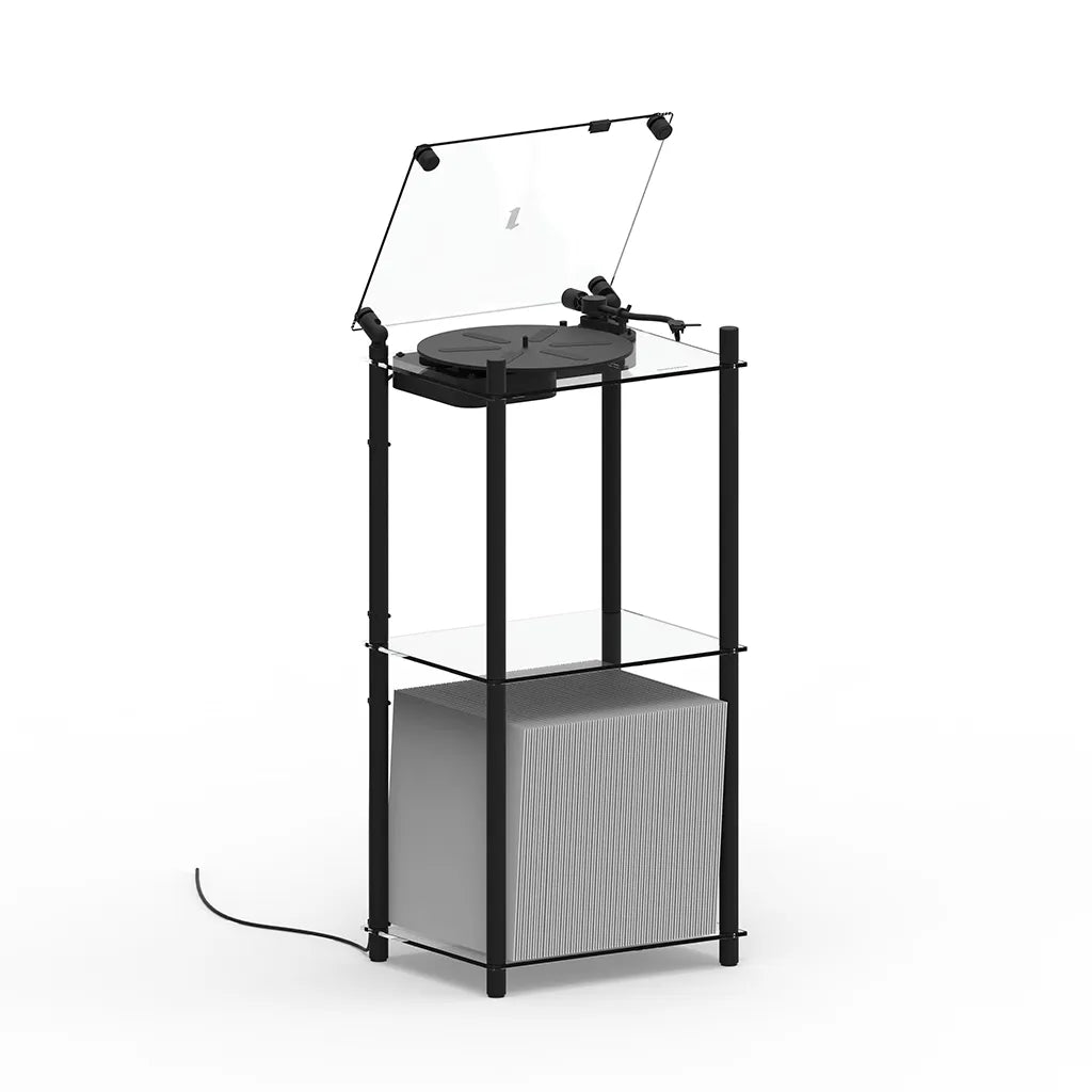 Transparent Turntable Stand Black