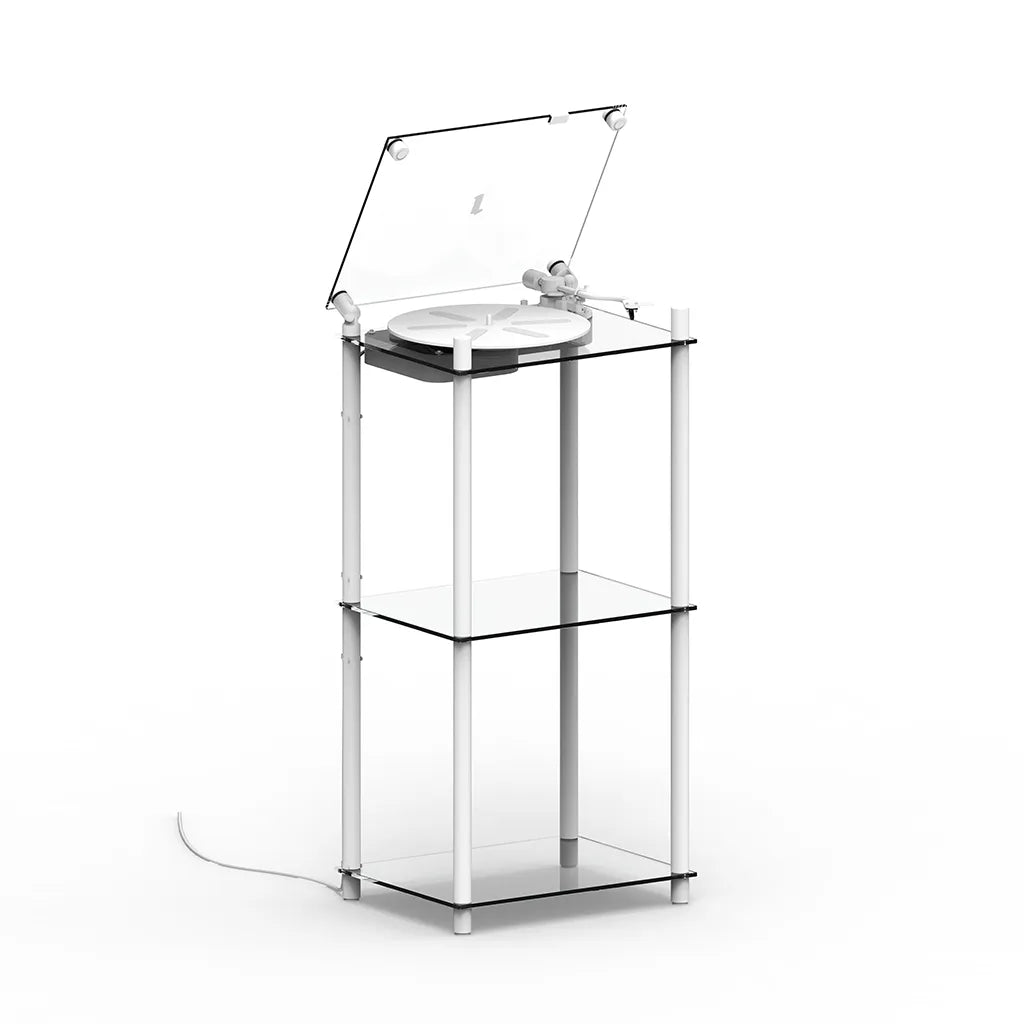 Transparent Turntable Stand White