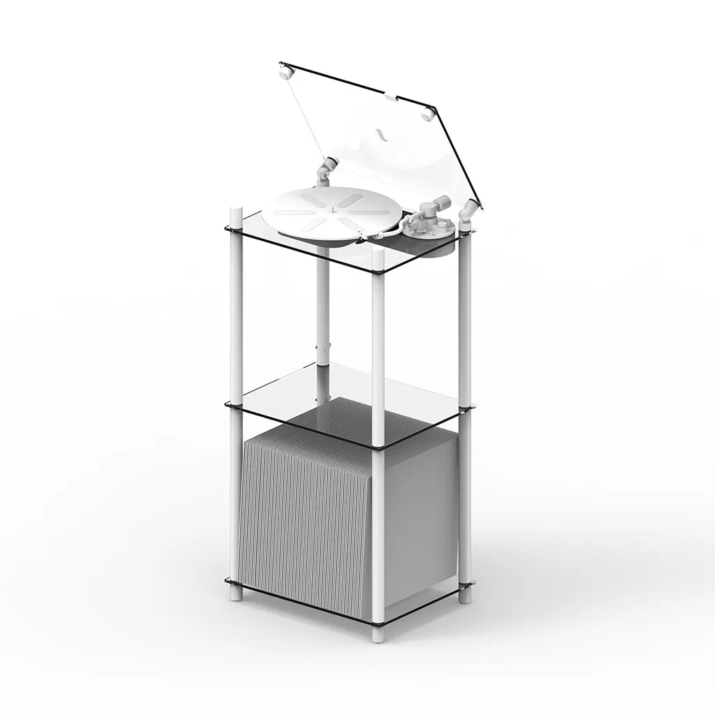 Transparent Turntable Stand White